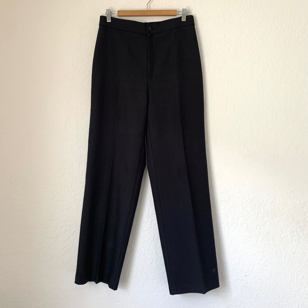 Vintage 80s Levis Dress Pants Trouser Women 16 Black High Rise Straight Workwear